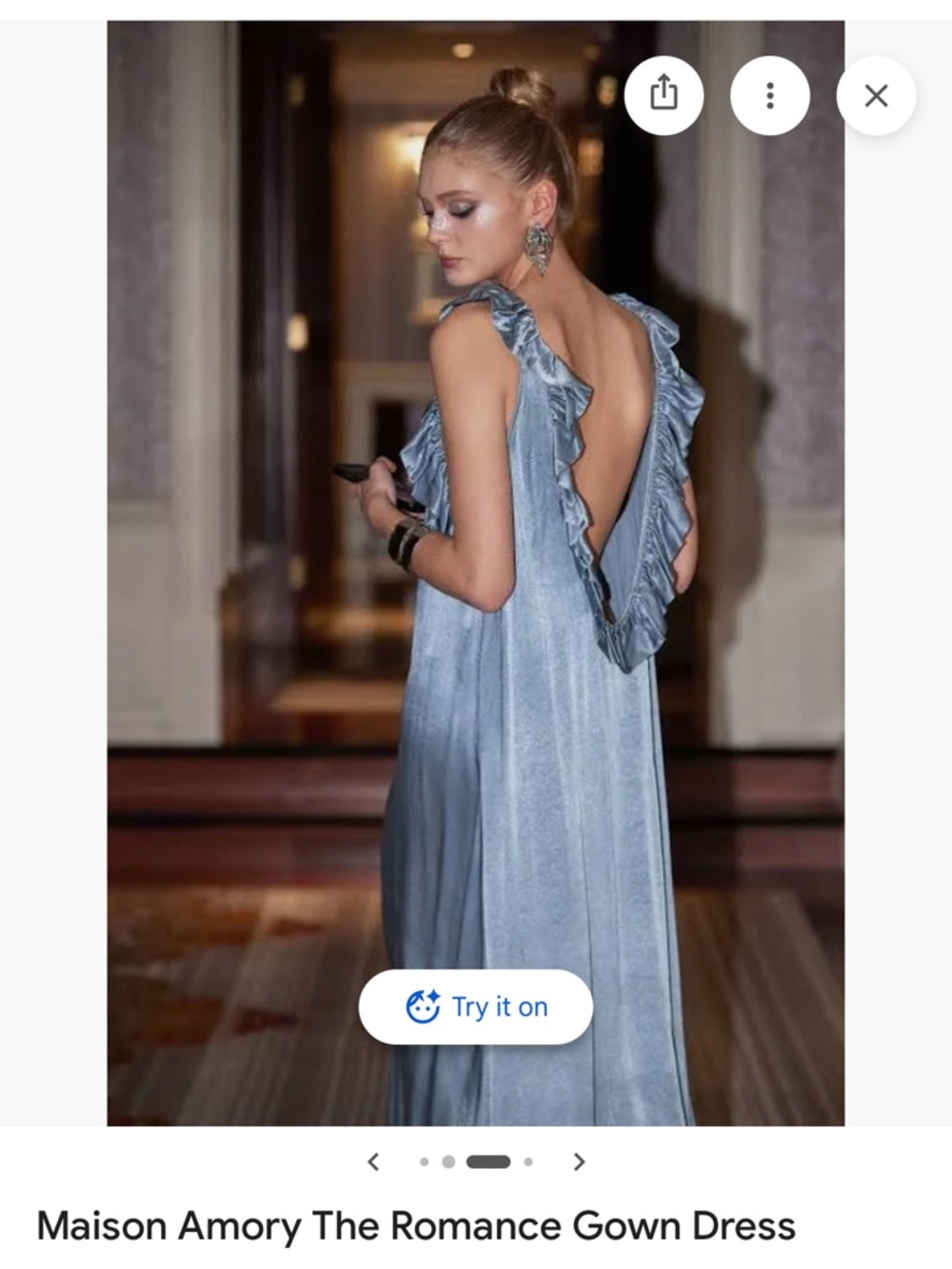 Light Blue Ruffle Maxi Dress - Picture 13 of 16